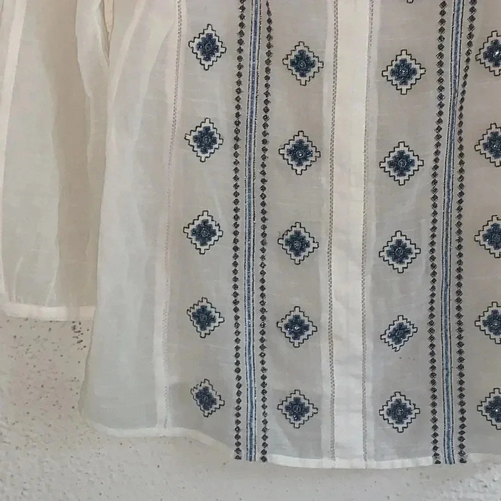 Tory Burch Lucille Beaded Embroidered Size 2